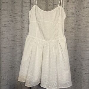 Charles Henry White Eyelet Dress